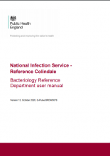 National Infection Service - Reference Colindale: Bacteriology Reference Department user manual